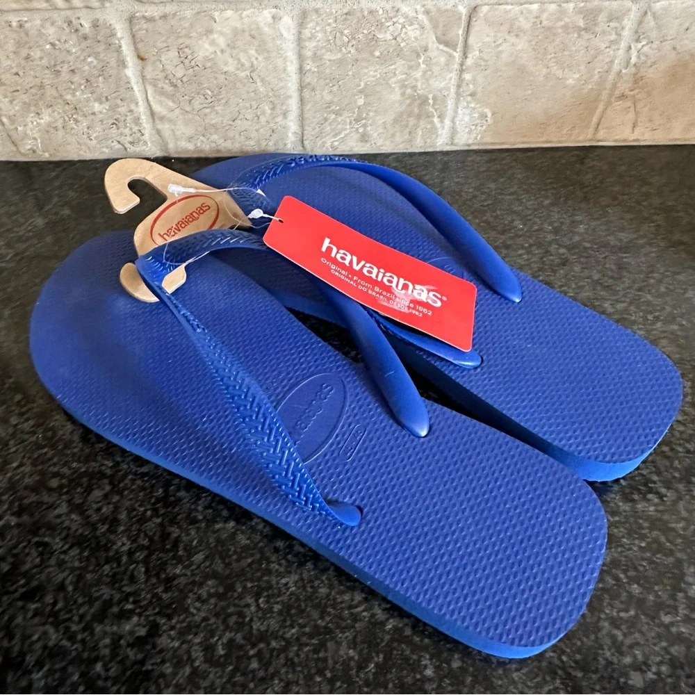 NEW Havaianas Men’s Marine Blue Flip Flop Sandals 13